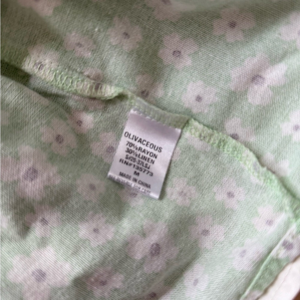 Olivaceous Green Smocked Tiered Blouse - Picture 3 of 3